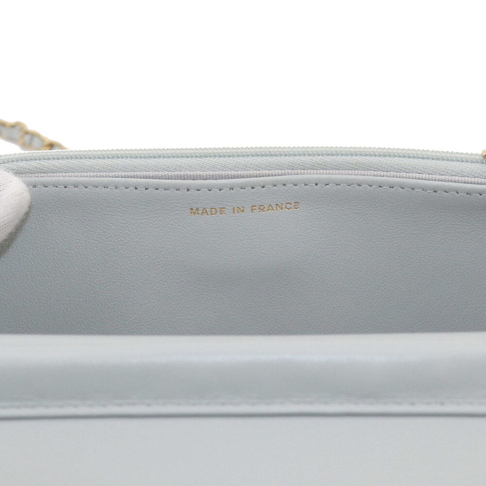 CHANEL Authentic Gray Lambskin Leather Wallet - Picture 8 of 10